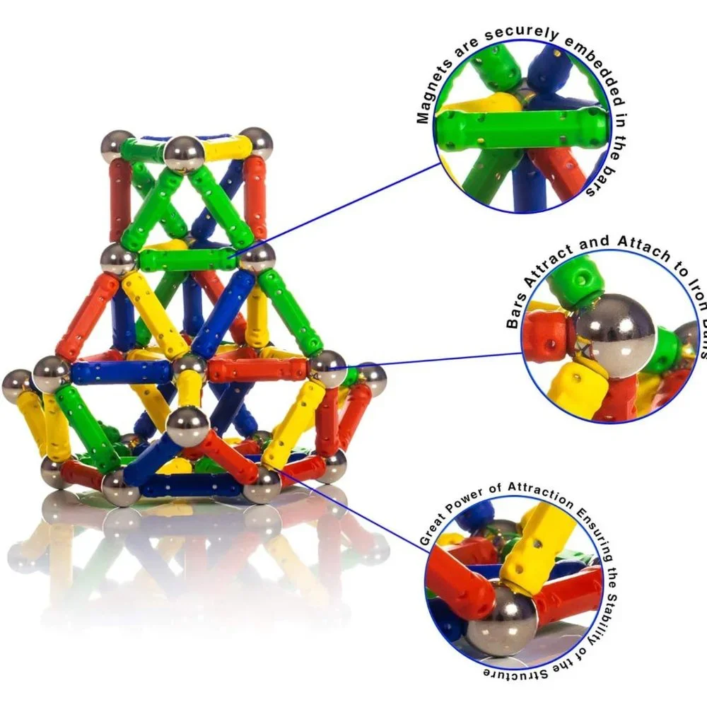 Magnetic Building Stick Blocks STEM Toy Set 30pc